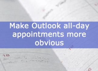 Make Outlook all-day appointments more obvious